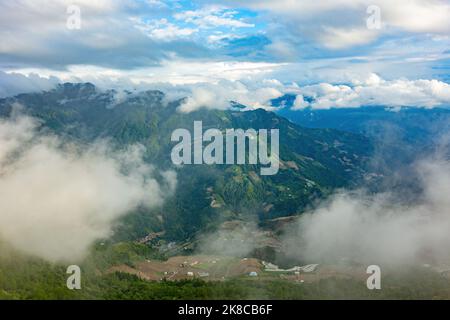 Overcast view of the landscape of Hehuanshan at Taiwan Stock Photo