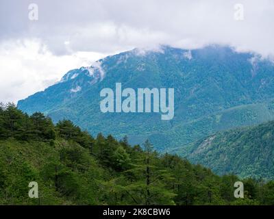 Overcast view of the landscape of Hehuanshan at Taiwan Stock Photo