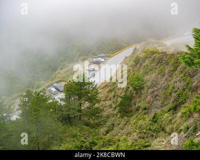 Overcast view of the landscape of Hehuanshan at Taiwan Stock Photo