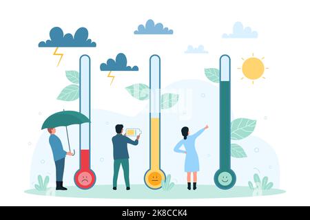 Stress level measurement and control. Tiny people measure human ...
