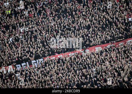 Milan, Italy. 22nd Oct, 2022. AC Milan fans during the Italian Serie A football match AC Milan vs Monza at San Siro stadium in Milan, Italy on October 22, 2022 Credit: Piero Cruciatti/Alamy Live News Stock Photo