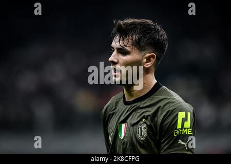 Milan, Italy. 22nd Oct, 2022. Brahim Diaz of AC Milan looks on  during the Italian Serie A football match AC Milan vs Monza at San Siro stadium in Milan, Italy on October 22, 2022 Credit: Piero Cruciatti/Alamy Live News Stock Photo