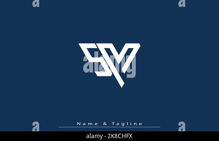 Alphabet letters Initials Monogram logo SM , MS Stock Vector