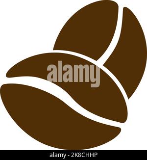 SINGLE SILHOUETTE COFFEE BEANS ICON Stock Vector