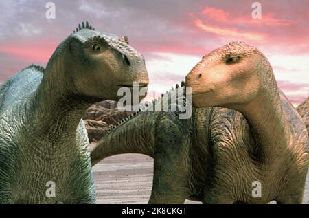 Aladar & Neera Film: Dinosaur (2000) Characters: Aladar & Neera  Director: Eric Leighton 13 May 2000   **WARNING** This Photograph is for editorial use only and is the copyright of WALT DISNEY and/or the Photographer assigned by the Film or Production Company and can only be reproduced by publications in conjunction with the promotion of the above Film. A Mandatory Credit To WALT DISNEY is required. The Photographer should also be credited when known. No commercial use can be granted without written authority from the Film Company. Stock Photo