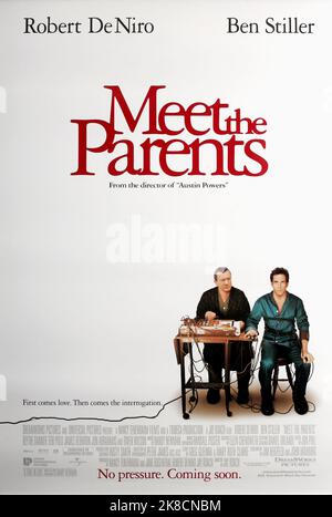 Robert De Niro & Ben Stiller Poster Film: Meet The Parents (2000) Characters: Jack Byrnes &  Director: Jay Roach 06 October 2000   **WARNING** This Photograph is for editorial use only and is the copyright of UNIVERSAL PICTURES and/or the Photographer assigned by the Film or Production Company and can only be reproduced by publications in conjunction with the promotion of the above Film. A Mandatory Credit To UNIVERSAL PICTURES is required. The Photographer should also be credited when known. No commercial use can be granted without written authority from the Film Company. Stock Photo