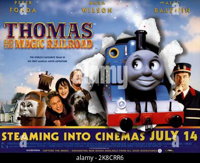 Michael E. Rodgers, Mara Wilson, Peter Fonda & Alec Baldwin Poster Film: Thomas And The Magic Railroad (USA/UK 2000)   / Literaturverfilmung (Based On The Books By Wilbert Vere Awdry) Director: Britt Allcroft 14 July 2000   **WARNING** This Photograph is for editorial use only and is the copyright of GULLANE PICTURES and/or the Photographer assigned by the Film or Production Company and can only be reproduced by publications in conjunction with the promotion of the above Film. A Mandatory Credit To GULLANE PICTURES is required. The Photographer should also be credited when known. No commercial Stock Photo