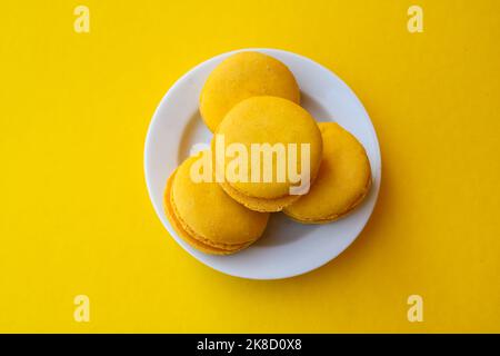 Yellow macaroons Stock Photo