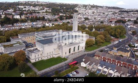 Aerial photo Swansea Guildhall and The Brangwyn Hall - Autumn 2022 Stock Photo