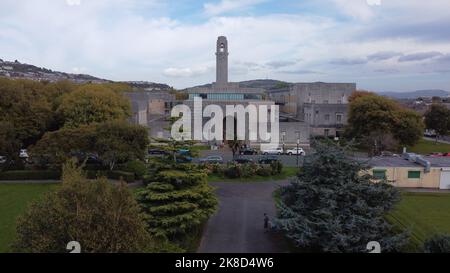 Aerial photo Swansea Guildhall and The Brangwyn Hall - Autumn 2022 Stock Photo