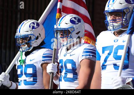 Lynchburg, Virginia, USA. 22nd Oct, 2022. Brigham Young Cougars before entering the field for the NCAA football game between the Brigham Young Cougars and the Liberty Flames at Williams Stadium in Lynchburg, Virginia. Greg Atkins/CSM/Alamy Live News Stock Photo