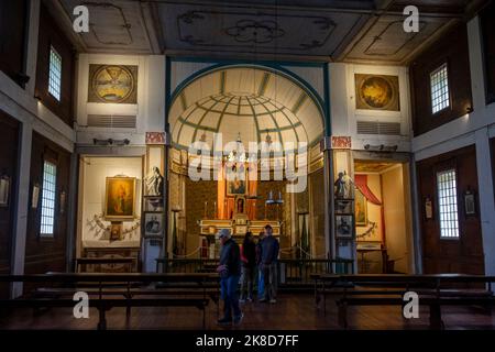 Cataldo Mission, an old Jesuit mission church in the Idaho Panhandle, oldest building in Idaho Stock Photo