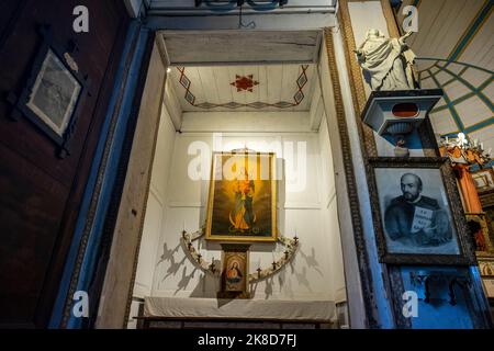 Cataldo Mission, an old Jesuit mission church in the Idaho Panhandle, oldest building in Idaho Stock Photo