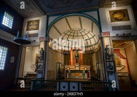 Cataldo Mission, an old Jesuit mission church in the Idaho Panhandle, oldest building in Idaho Stock Photo