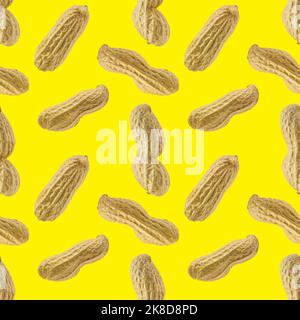 Seamless pattern of Peanuts isolated on white background Stock Photo