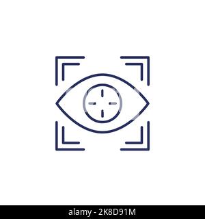 eye tracking line icon on white Stock Vector