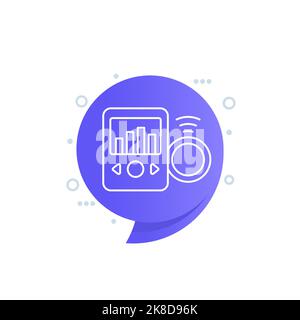 continuous glucose monitoring device line icon Stock Vector