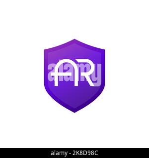 AR monogram, letters vector logo with a shield Stock Vector