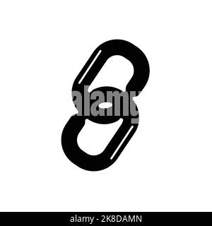 Link icon flat design vector illustration on white isolated background. Stock Vector