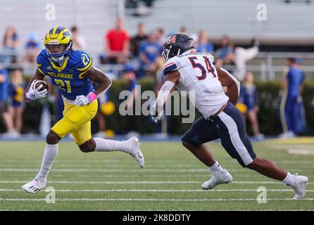 Delaware running back Marcus Yarns runs the 40-yard dash at the NFL ...