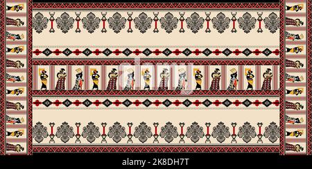 Indian Traditional Duppata Design For digital and Textile printing Stock Photo