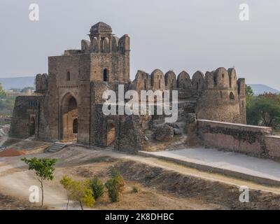 Landscape view of Shah Chandwali gate at impressive ancient Rohtas fort, UNESCO World Heritage site built by Sher Shah Suri, Jhelum, Punjab, Pakistan Stock Photo