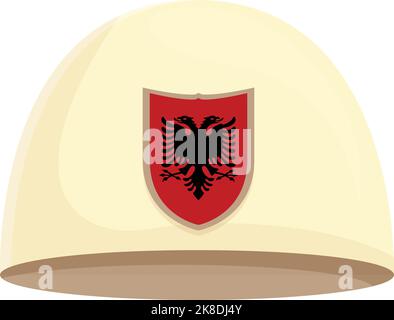 Albania cap icon cartoon vector. Albanian map. City building Stock Vector