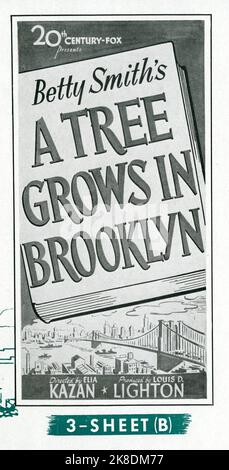 DOROTHY McGUIRE JOAN BLONDELL JAMES DUNN LLOYD NOLAN PEGGY ANN GARNER and TED DONALDSON in A TREE GROWS IN BROOKLYN 1945 director ELIA KAZAN novel Betty Smith music Alfred Newman producer Louis D. Lighton Twentieth Century Fox Stock Photo
