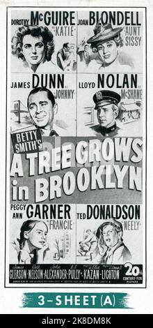 DOROTHY McGUIRE JOAN BLONDELL JAMES DUNN LLOYD NOLAN PEGGY ANN GARNER and TED DONALDSON in A TREE GROWS IN BROOKLYN 1945 director ELIA KAZAN novel Betty Smith music Alfred Newman producer Louis D. Lighton Twentieth Century Fox Stock Photo