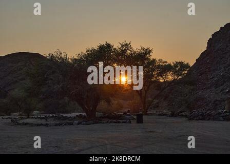 The dry Ugab is an ephemeral river in the arid region of Damaraland Namibia Stock Photo