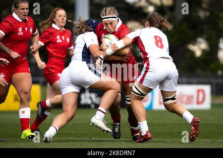 Canada's Courtney Holtkamp during the Women's Rugby World Cup pool B match at Waitakere Stadium in Auckland, New Zealand. Picture date: Sunday October 23, 2022. Stock Photo