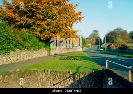 Autumn comes to a Devon Village.   East Budleigh in November. Stock Photo