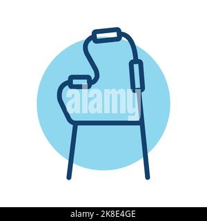 Crutch sign olor line icon. Physiotherapy. Stock Vector