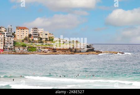 View of Bondi beach, one of Australia's most iconic beaches. Sydney, Australia Stock Photo