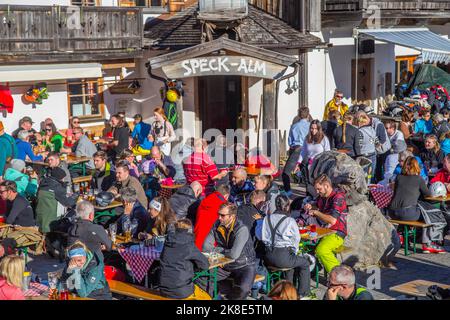 Speck-Alm mountain inn and apres-ski hut, Sudelfeld ski area, Bayrischzell, Upper Bavaria Stock Photo