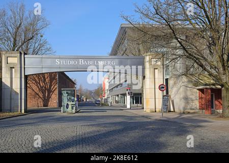 Main entrance to the film studios in Potsdam Babelsberg, Brandenburg, Germany Stock Photo