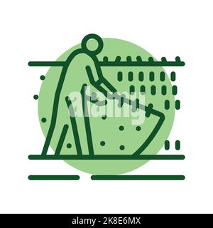 Grass hedge color line icon. Garden service. Stock Vector