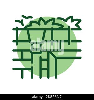 Gutter clearance color line icon. Garden service. Stock Vector