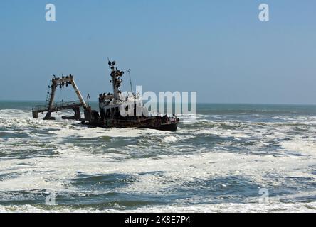 Zeila Shipwrec k on the Skeleton Coast Stock Photo