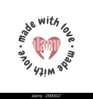 Handmade badge label. Made with love vector seal stamp. Stock Vector