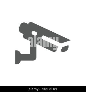 Cctv camera black vector icon. Video surveillance filled symbol. Stock Vector