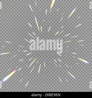 Holographic transparent reflections flare isolated on transparent background. Vector illustration Stock Vector