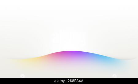 Modern and vibrant multi-colored wave shape on white with copy space. Abstract background for poster, web banner, template, brochure, business card... Stock Photo