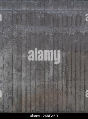 Front view of messy and dirty gray concrete wall. High resolution full frame textured background. Copy space. Stock Photo
