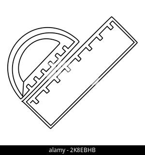 One line drawing of a arch ruler. stationary for school equipment. Back to school or creative thinking concept. Modern continuous line draw design Stock Vector