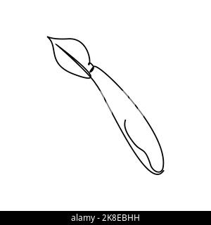 Single line drawing of a dip pen. stationary for school equipment. Back to school or creative thinking concept. Modern continuous line draw design Stock Vector