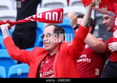 23rd October 2022; Allianz Stadium, Sydney, NSW, Australia: A-League football Sydney FC versus Adelaide United : Adelaide United fans cheering for their team Stock Photo