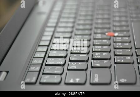keyboard on black compute laptop background and texture Stock Photo