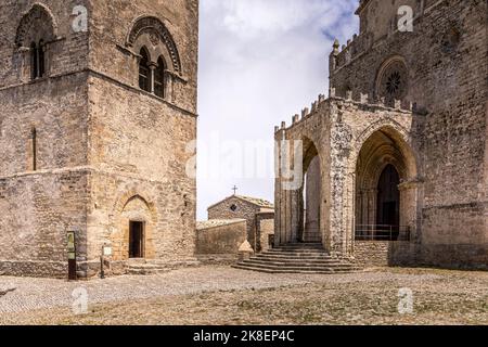 Erice, Sicily, Italy - July 10, 2020: Stock Photo