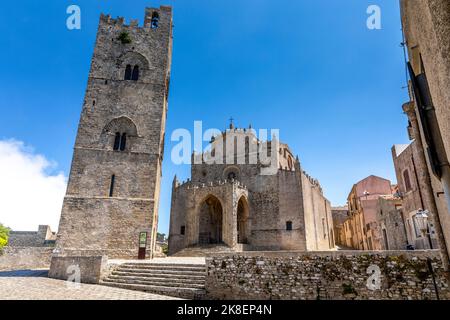 Erice, Sicily, Italy - July 10, 2020: Stock Photo